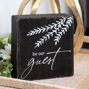 Be Our Guest Black Wooden Sign