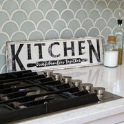Kitchen Brings Family Together Distressed Metal Sign