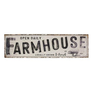 Open Daily Farmhouse Distressed Metal Sign