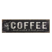 Coffee Black Distressed Metal Sign