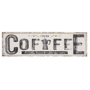 Coffee White Distressed Metal Sign