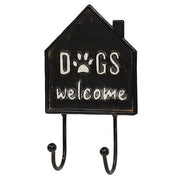 Dogs Welcome House Metal Wall Hook