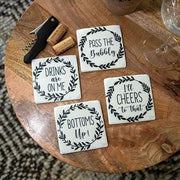 Pass The Bubbly Resin Coasters (Set of 4)