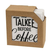 No Talkee Before Coffee Resin Coasters (Set of 4)