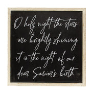 O Holy Night Script Wooden Sign