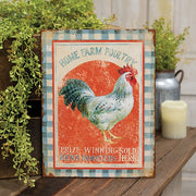 Home Farm Poultry Distressed Metal Sign