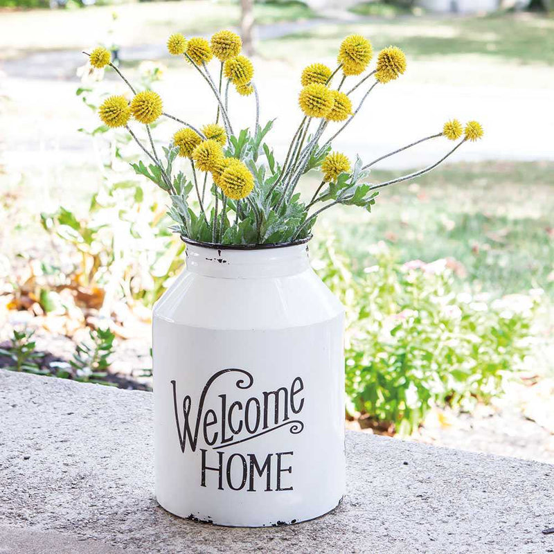 Welcome Home Metal Wall Milk Can
