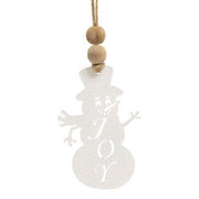 Joy Cutout Snowman Ornament