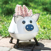 Distressed Enamel Piggy Planter