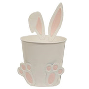 White Easter Bunny Metal Bucket