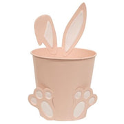 Pink Easter Bunny Metal Bucket