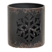 Distressed Metal Snowflake Buckets (Set of 3)