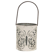 Butterfly Cutout White Metal Buckets (Set of 2)