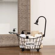 Black Metal Bathtub & Shower Head Basket