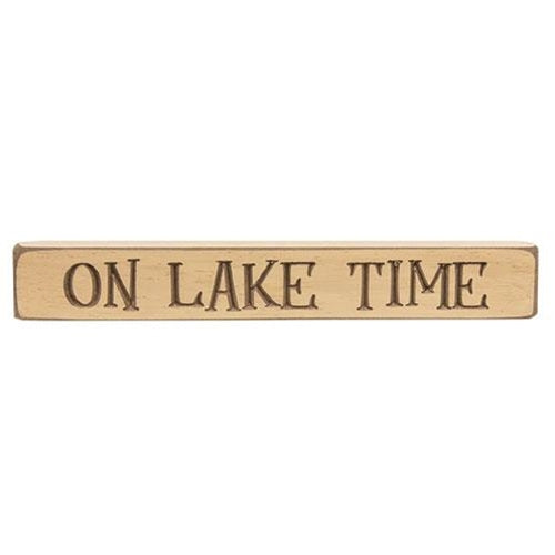 On Lake Time Engraved Block - 12"