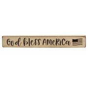 God Bless America with Flag Engraved Block - 12"