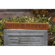 Hello Pumpkin Engraved Block - 12"