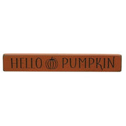 Hello Pumpkin Engraved Block - 12"