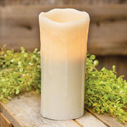 White Dripped Pillar Candle - 7 inch