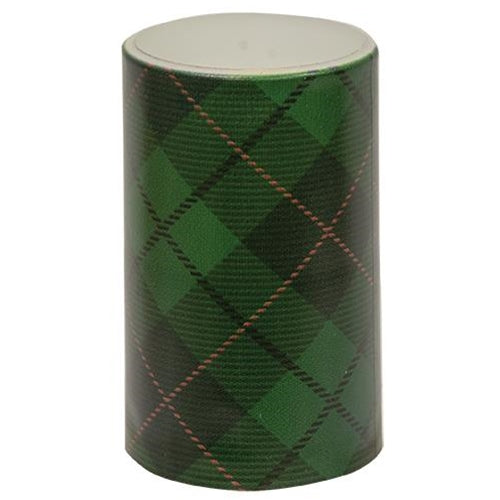 Green Plaid Timer Pillar - 3" x 5"