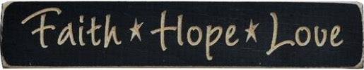 Faith Hope Love Engraved Block - 9"