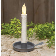 Metal Tab Taper Candle Holder - Gray