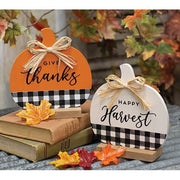 Give Thanks Buffalo Check & Orange Pumpkin