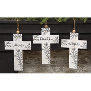 Faith Hope Love Cross Ornament  (3 Count Assortment)
