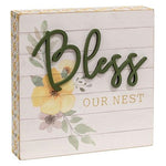 Bless Our Nest Pattern Side Box Sign