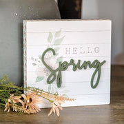 Hello Spring Pattern Side Box Sign