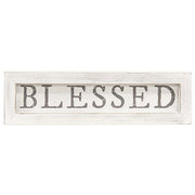 Blessed White Framed Sign