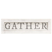 Gather White Framed Sign