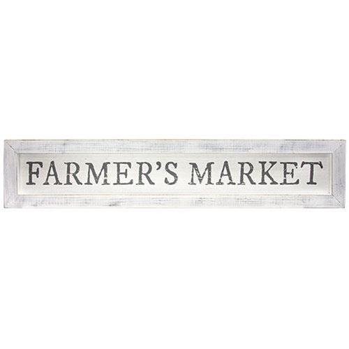 Farmer's Market White Framed Sign