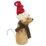 Stuffed Primitive Mouse in Santa Hat