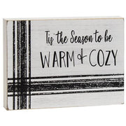 Warm Words Striped Wooden Block  (3 Count Assortment)