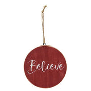 Holiday Script Red Word Round Ornament  (3 Count Assortment)