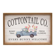 Cottontail Co Bunny Truck Wood Framed Sign