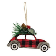 Buffalo Check Christmas Car & Pine Ornament