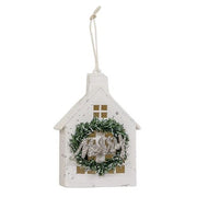 Flocked Merry House Ornament