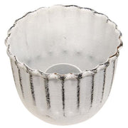 Whitewashed Metal Fluted Candle Cup