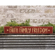 Faith Family Freedom Engraved Sign - 24"