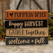 I Heart Pumpkin Spice Engraved Block - 9"