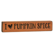 I Heart Pumpkin Spice Engraved Block - 9"