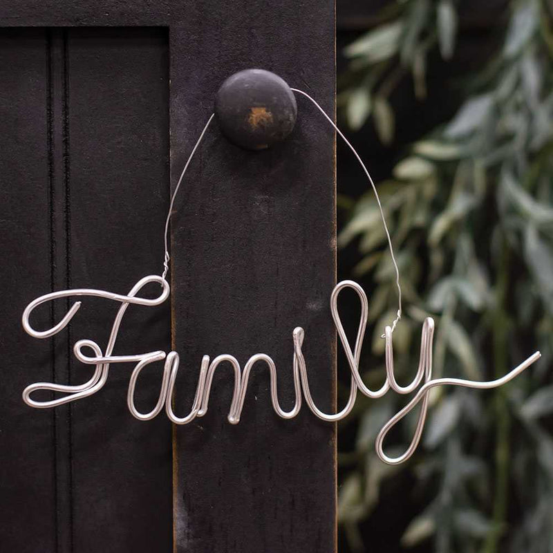Family Script Metal Ornament