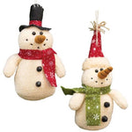 Plush Snowman Ornament  (2 Count Assortment)