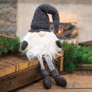 Dangle Leg Plush Santa Gnome with Gray Hat