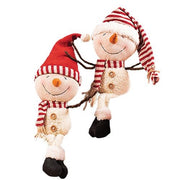 Dangle Leg Plush Big Head Snowman  (2 Count Assortment)