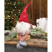 Dangle Leg Plush Red/White Striped Santa Gnome