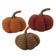 Sm Knit Harvest Pumpkin  (3 Count Assortment)