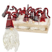 Plush Red Plaid Santa Gnome Ornament